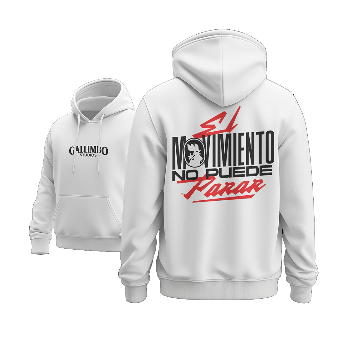 Hoodie Blanco - El movimiento no puede parar.