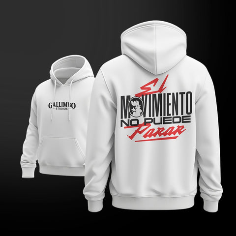 Hoodie Blanco - El movimiento no puede parar.